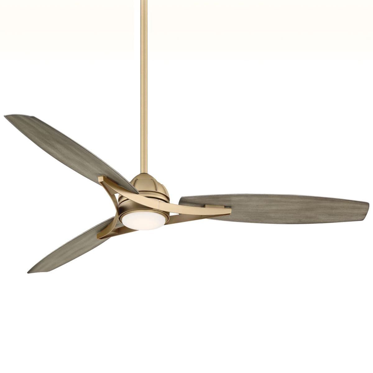 Minka Aire Fans | Molino LED Smart Ceiling Fan — Soft Brass with Seashore Grey Blades