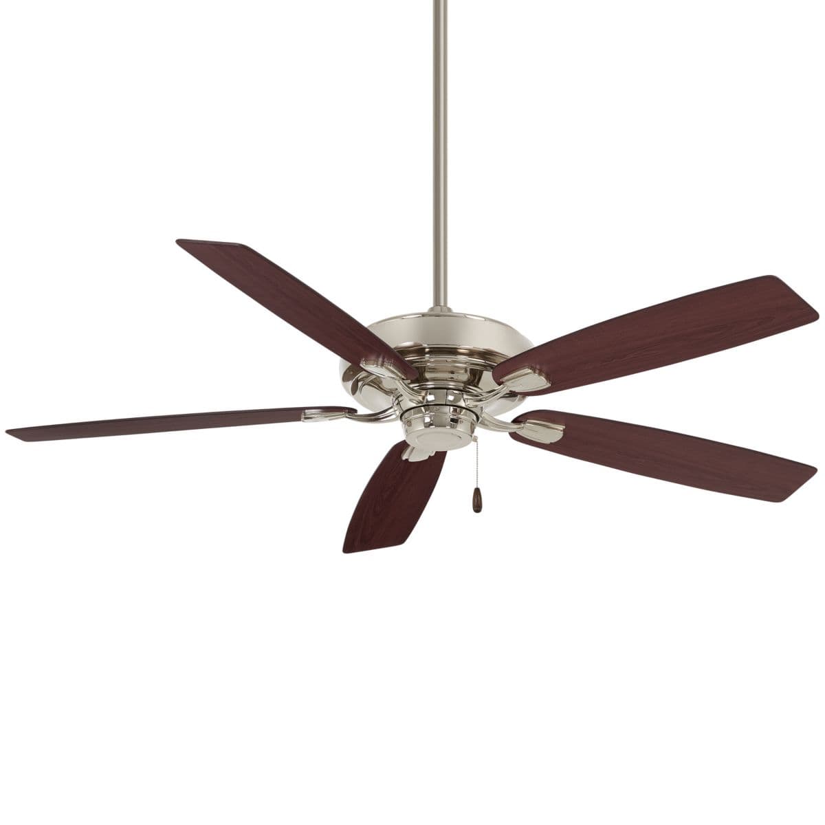 Minka Aire Fans | Watt Ceiling Fan — Polished Nickel with Dark Maple Baldes
