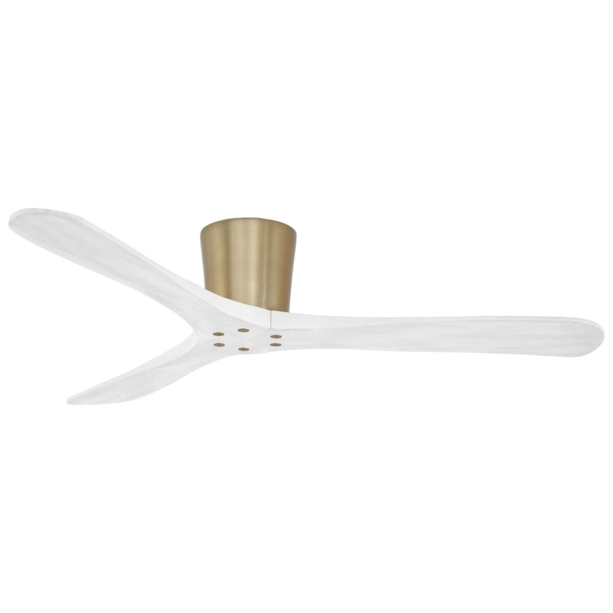 Minka Aire Fans | Avtur Flushmount Ceiling Fan — Soft Brass with Flat White