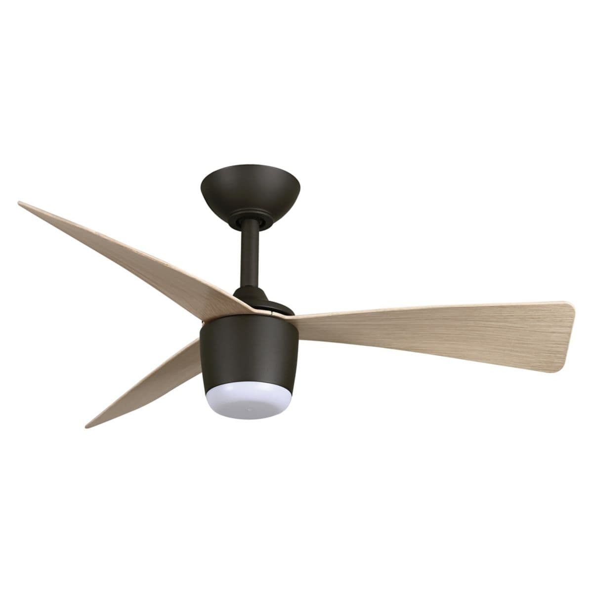Minka Aire Fans | Elavan LED Indoor/Outdoor Ceiling Fan — Dark Bronze with Ashwood, 36 Inch