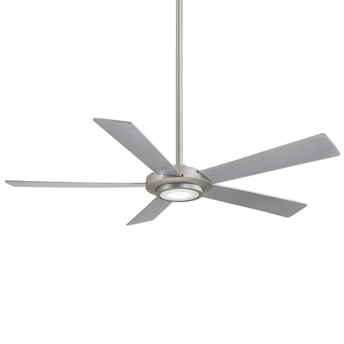 Minka Aire Fans | Sabot LED Ceiling Fan — Brushed Nickel with Silver Blades