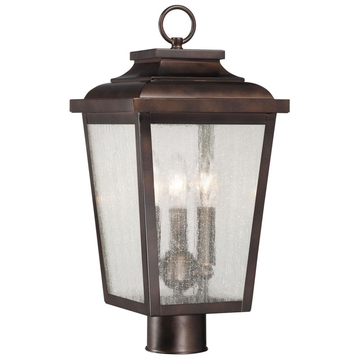 The Great Outdoors: Minka-Lavery | Irvington Manor Outdoor LED Post Light by The Great Outdoors — Clear Seeded Glass, Small, Replacable Bulb