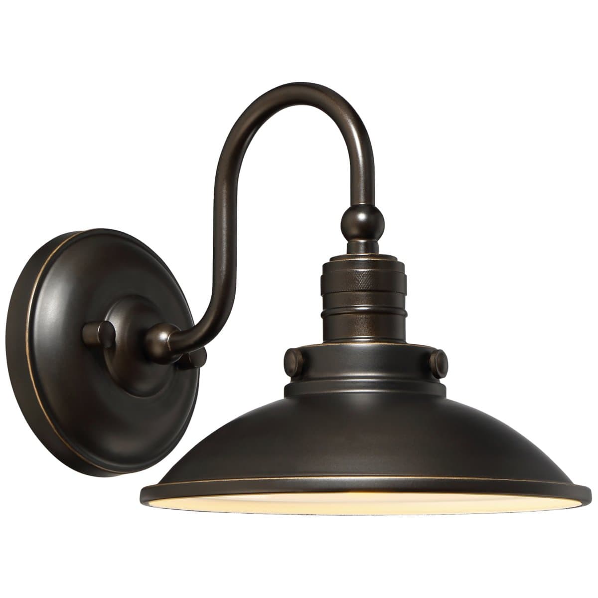 The Great Outdoors: Minka-Lavery | Baytree Lane LED Outdoor Wall Sconce — Oil Rubbed Bronze w/ Gold Accents, Small