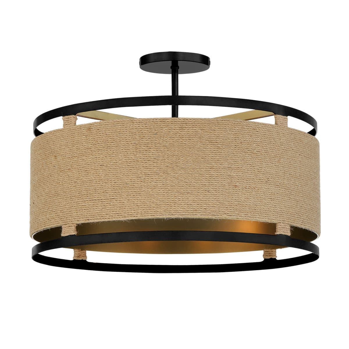 Minka-Lavery | Windward Semi-Flushmount — Soft Brass and Coal