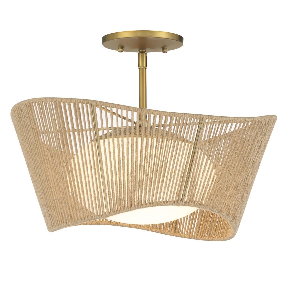 Minka-Lavery | Key Largo Semi-Flushmount — Soft Brass