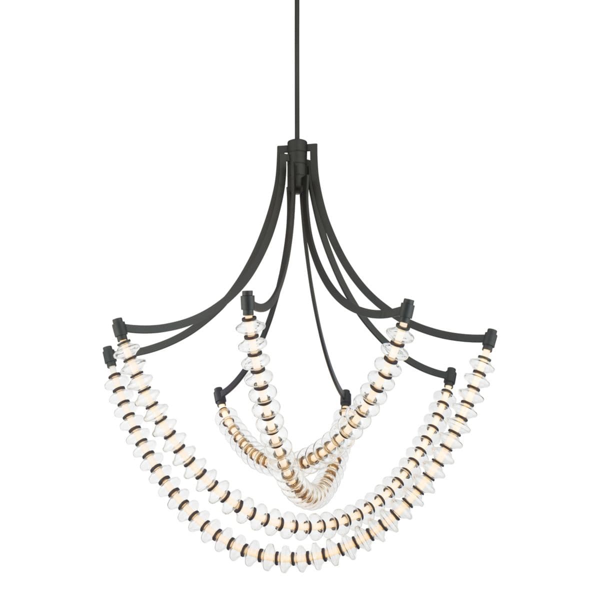 Minka-Lavery | Pearl LED Chandelier — Dark Matte Black, 39.25 In