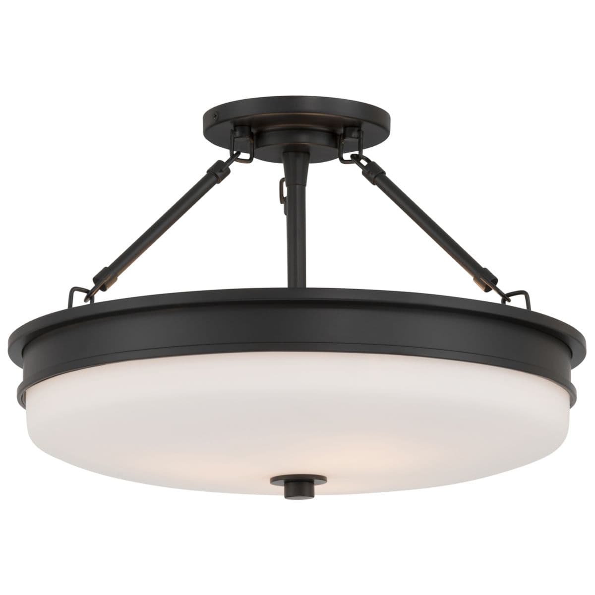 Minka-Lavery | Halora Semi-Flushmount — Dark Matte Black
