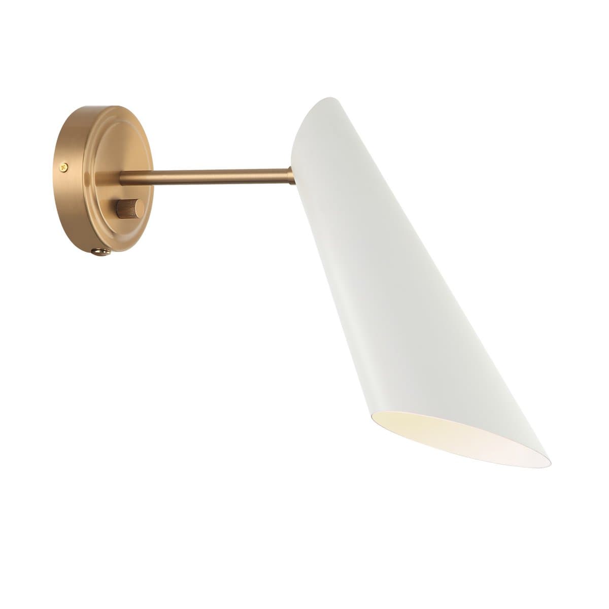 Huxe | Bella Adjustable Wall Sconce — Aged Gold Brass with White