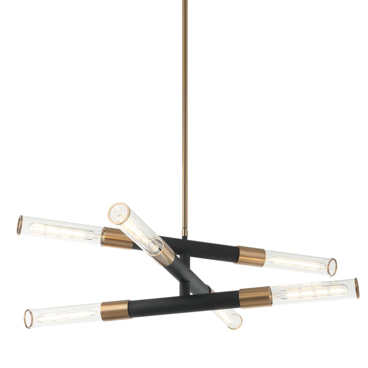 Huxe Fredo Chandelier — Matte Black with Aged Gold Brass