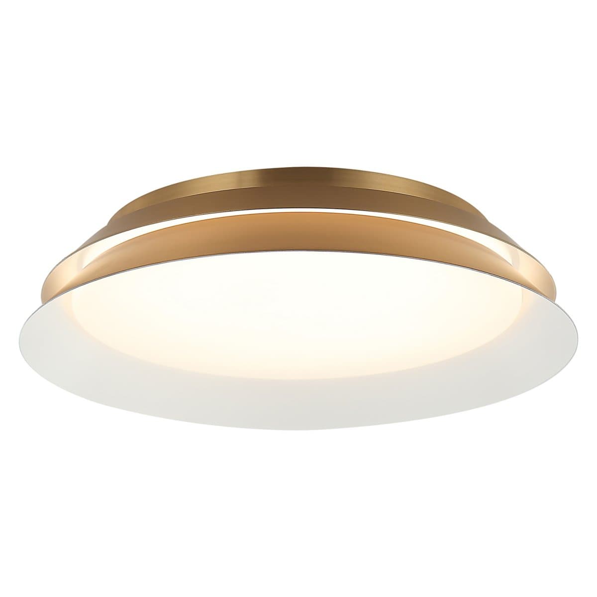 Huxe | Elyria LED Flushmount — Aged Gold Brass, 14 Inch
