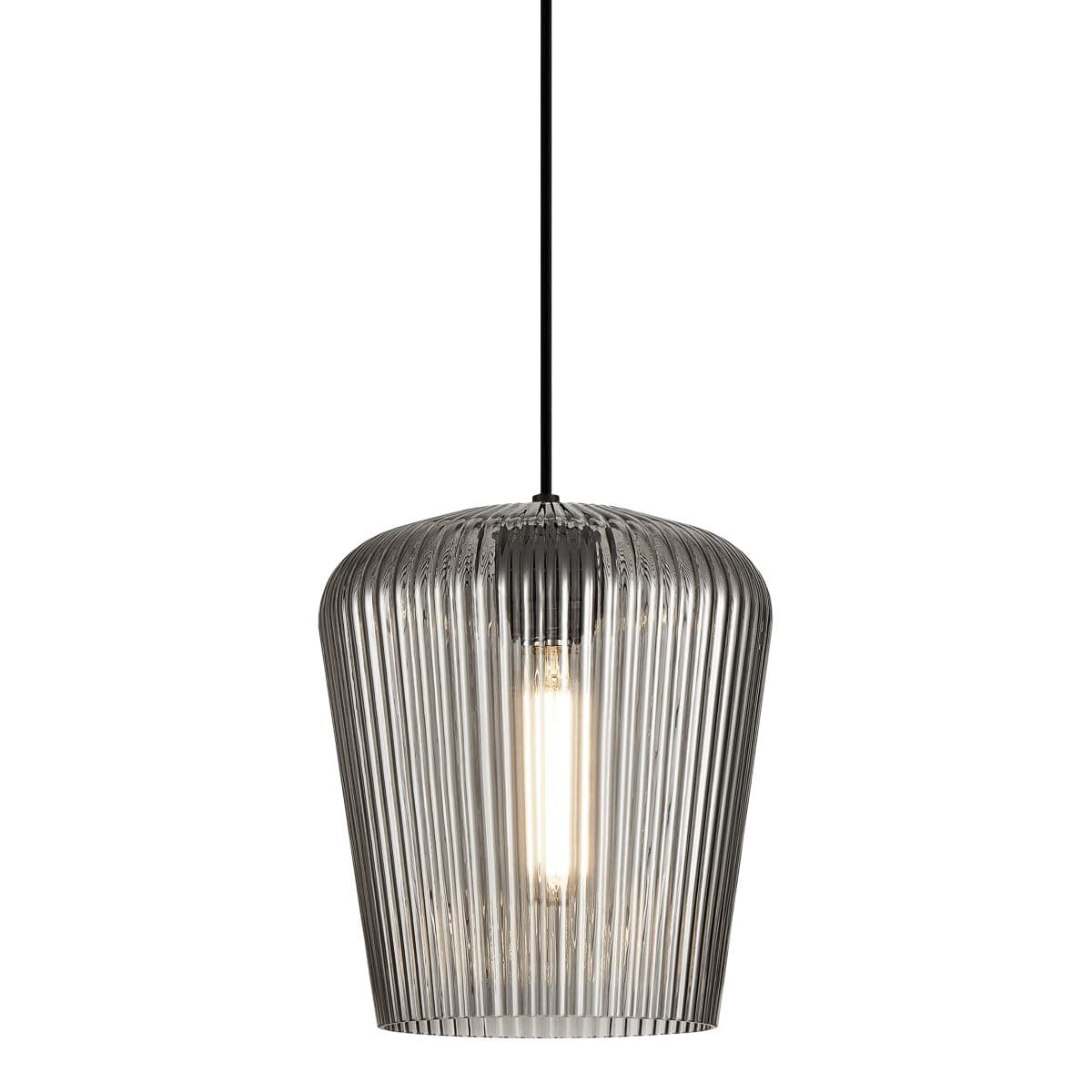Huxe Charisma Drop Glass Pendant — Black with Smoke