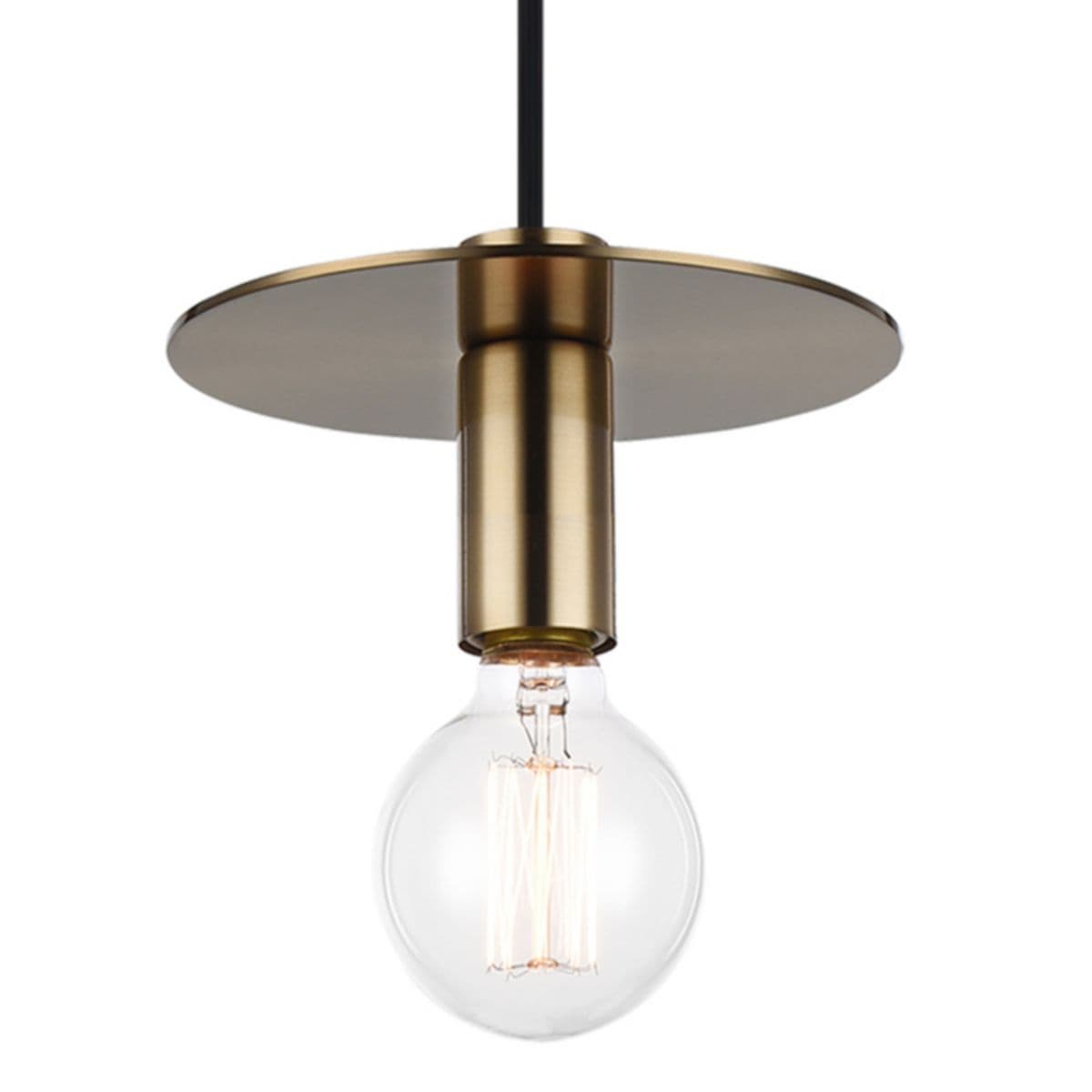 Huxe Estefania Mini Pendant — Aged Gold Brass, Medium