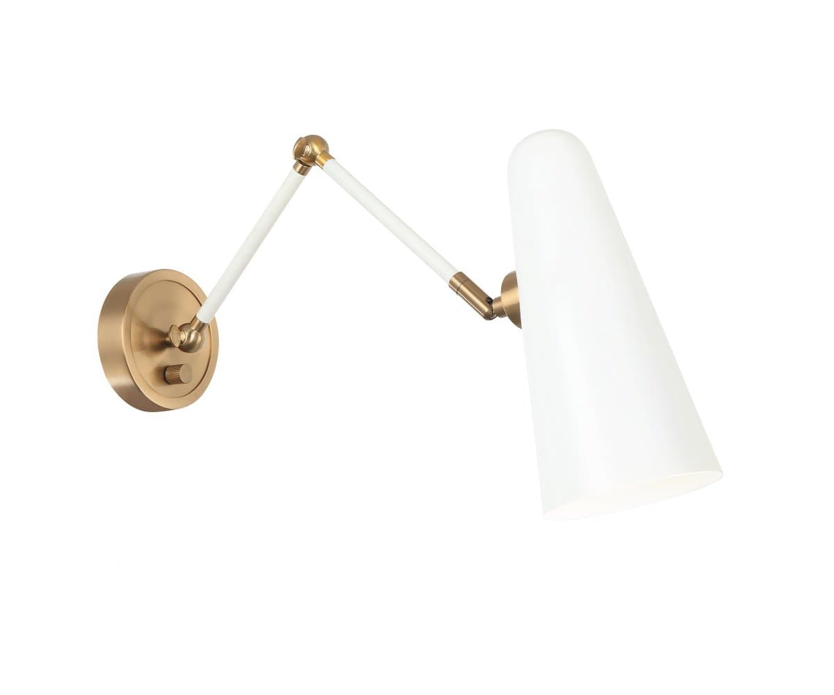 Alder & Ore | Harrington Swing Arm Wall Sconce — White