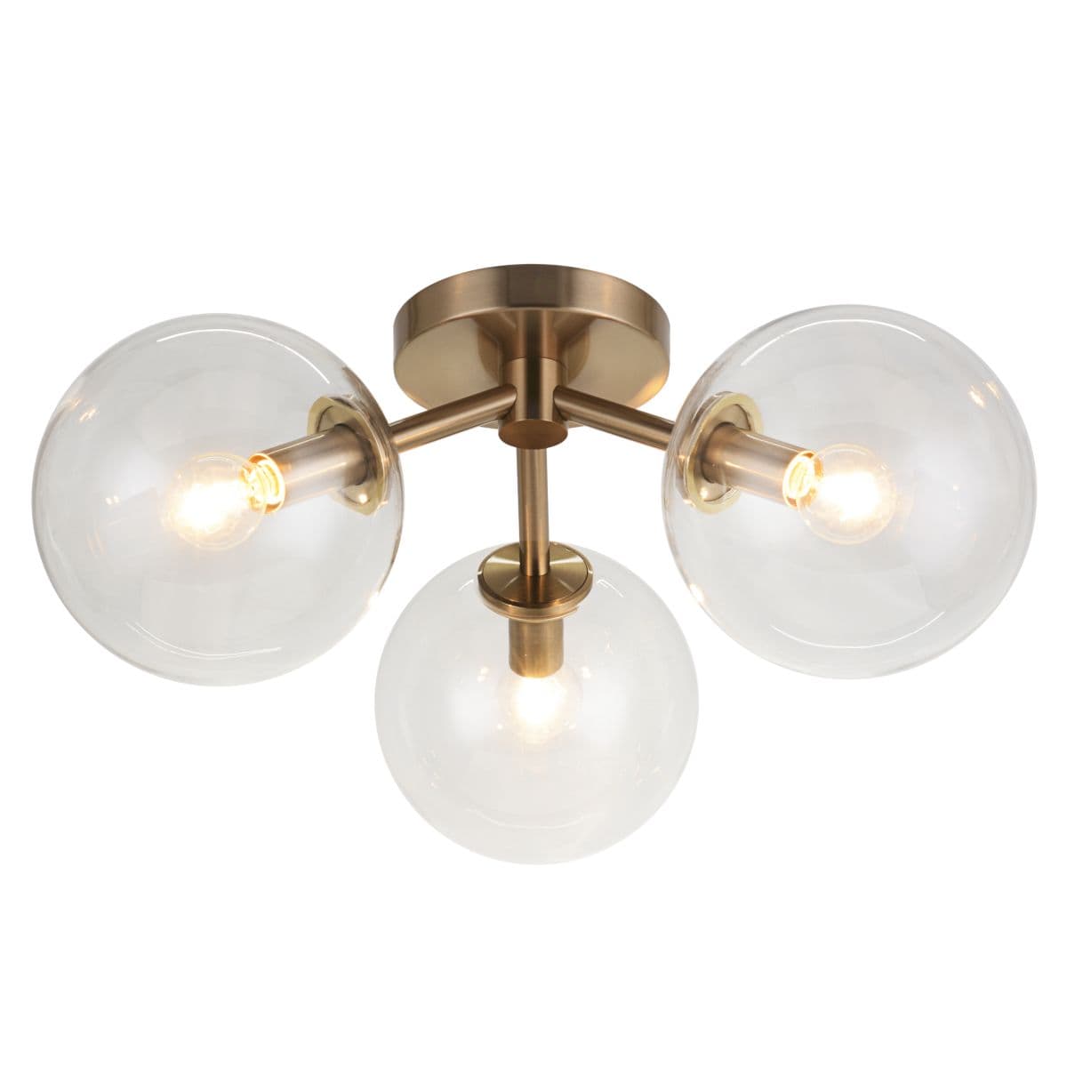Matteo Lighting | Novo Flushmount — Clear, Aged Gold Brass