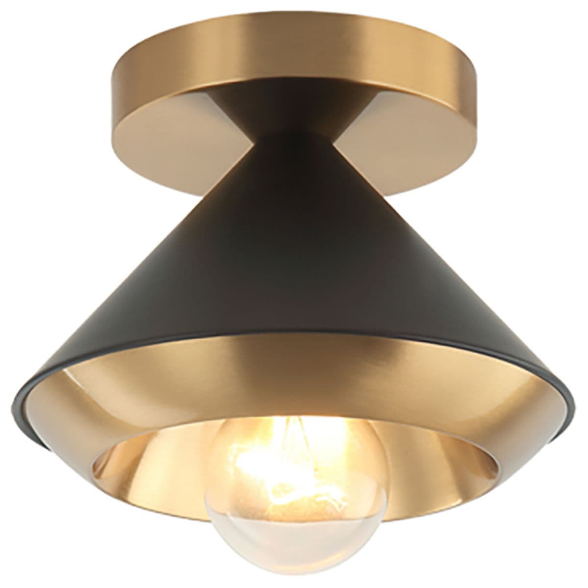 Alder & Ore Welsley Semi-Flushmount — Matte Black with Aged Gold Brass