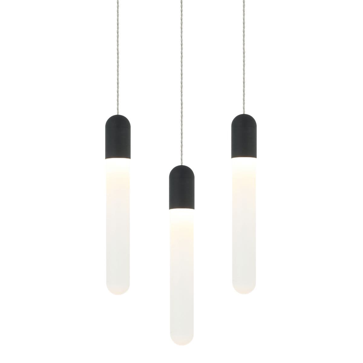 Matteo Lighting | Aydin LED Multi-Light Pendant — Matte Black, 3