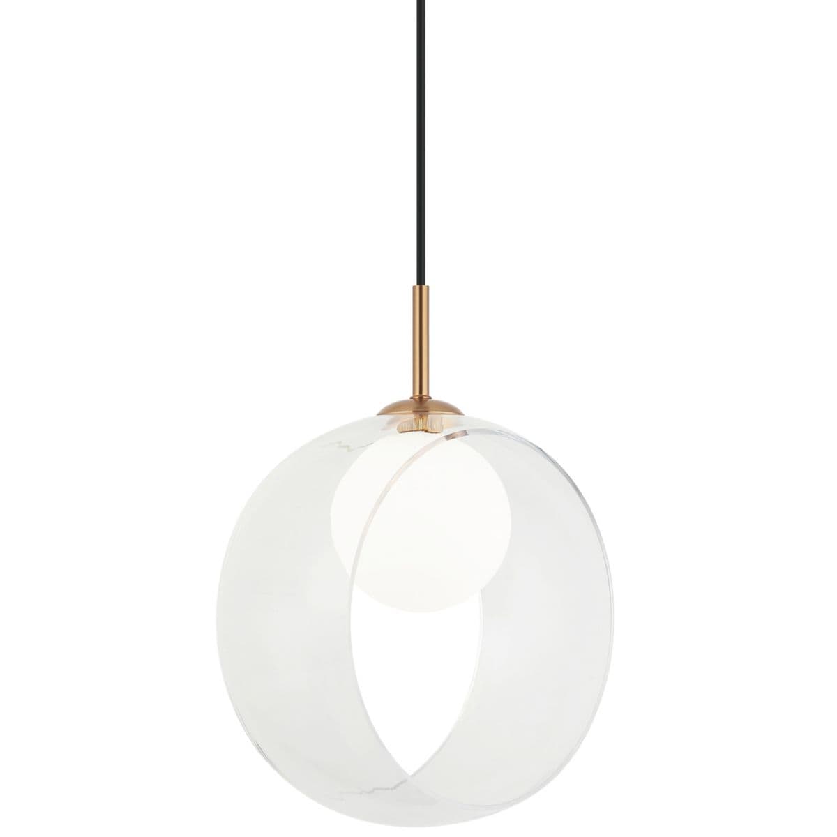 Huxe | Aracelli Pendant — Aged Brass with Clear Glass, Small