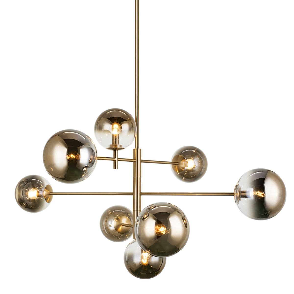 Huxe | Callum Chandelier — Aged Gold Brass with Gradient Gold Glass, Large