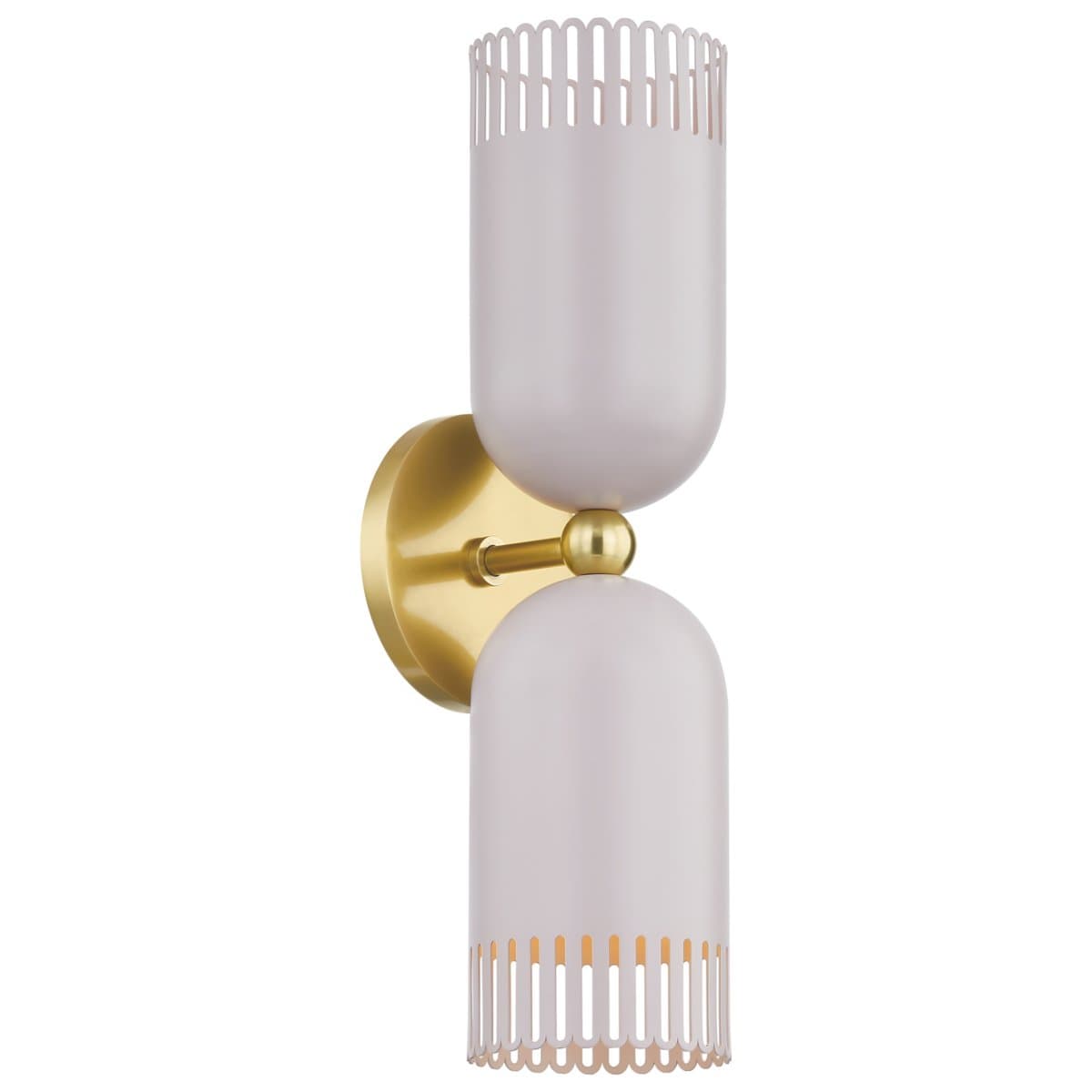Mitzi | Liba 2 Light Wall Sconce — Aged Brass with Soft Peignoir