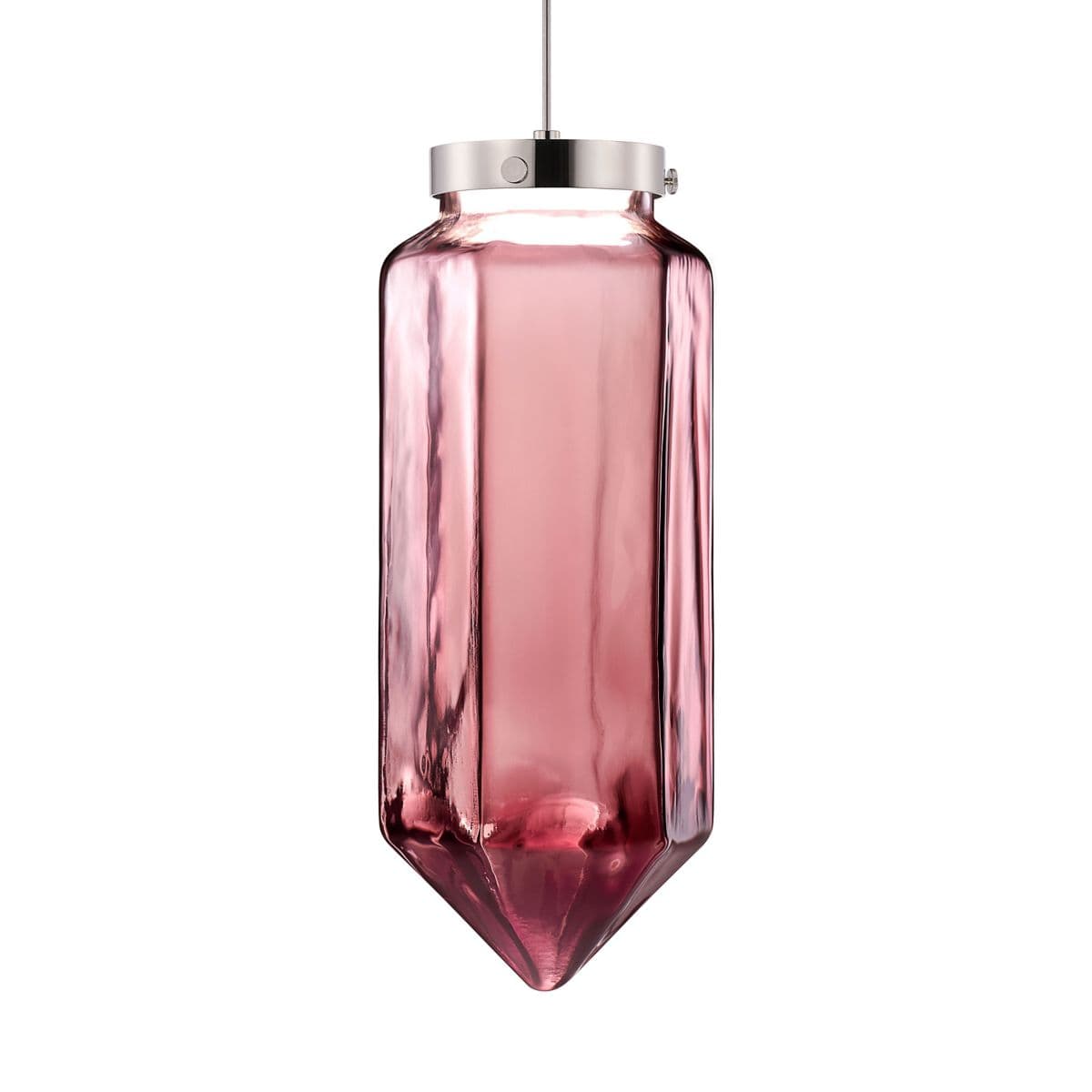 Niche Facet Led Mini Pendant — Fig, Polished Nickel