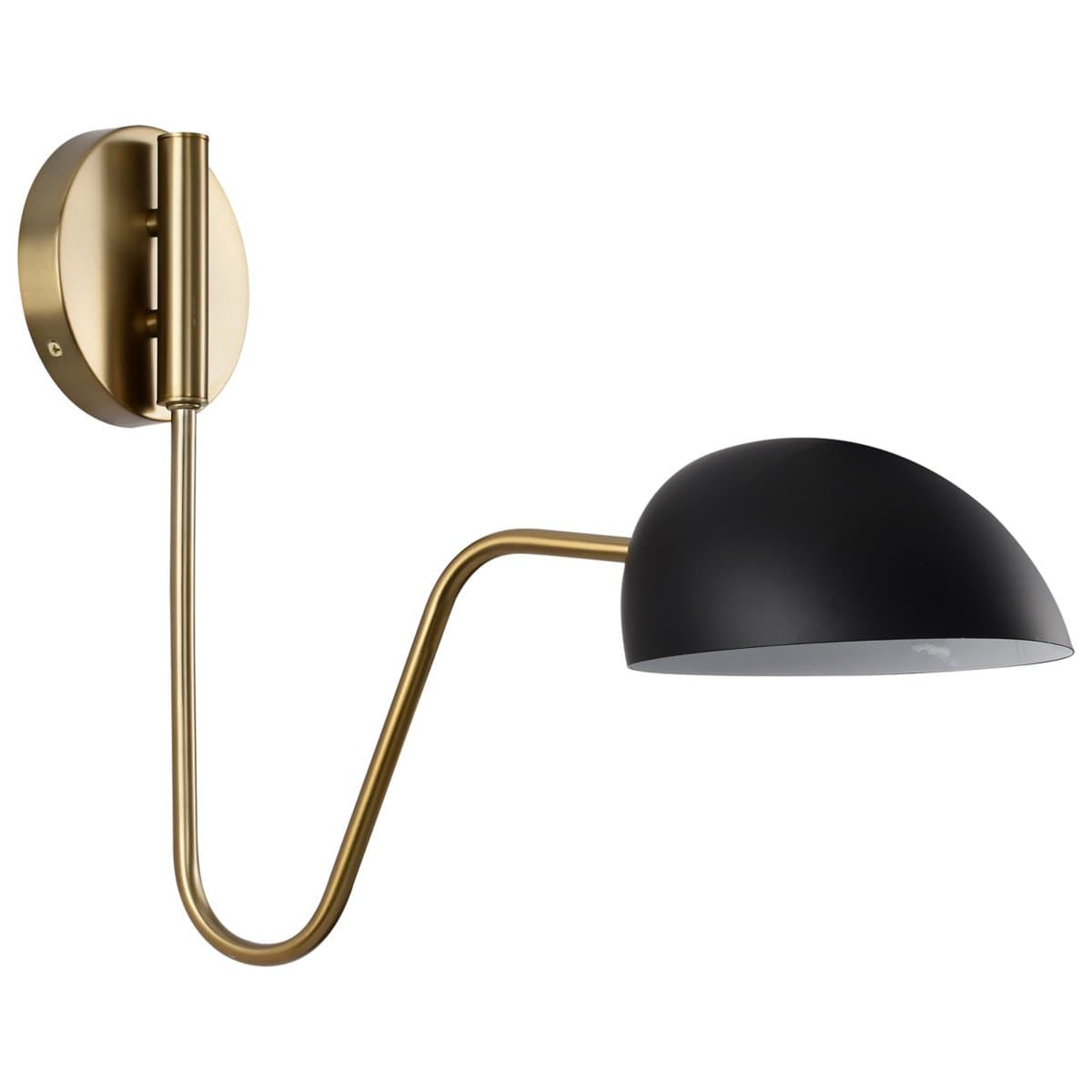 Alder & Ore | Dev Swingarm Wall Sconce — Matte Black with Burnished Brass