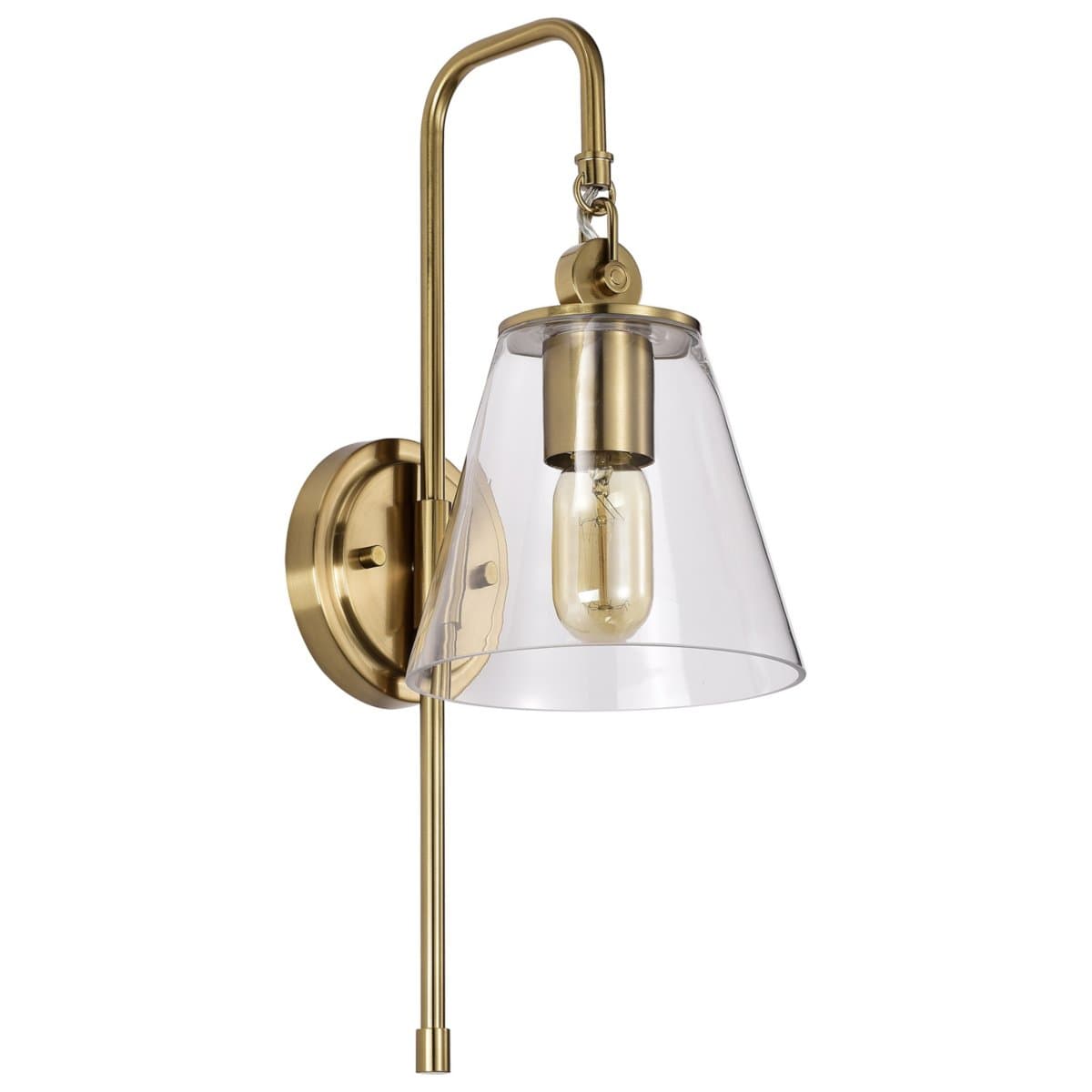 Alder & Ore | Muriel Wall Sconce — Clear Glass with Vintage Brass