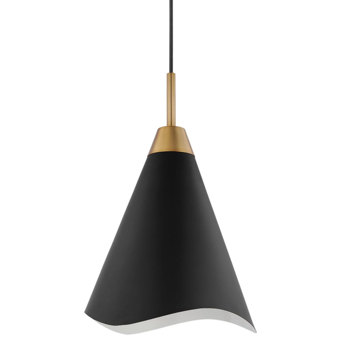 Alder & Ore | Paula Pendant — Matte Black with Burnished Brass, Medium