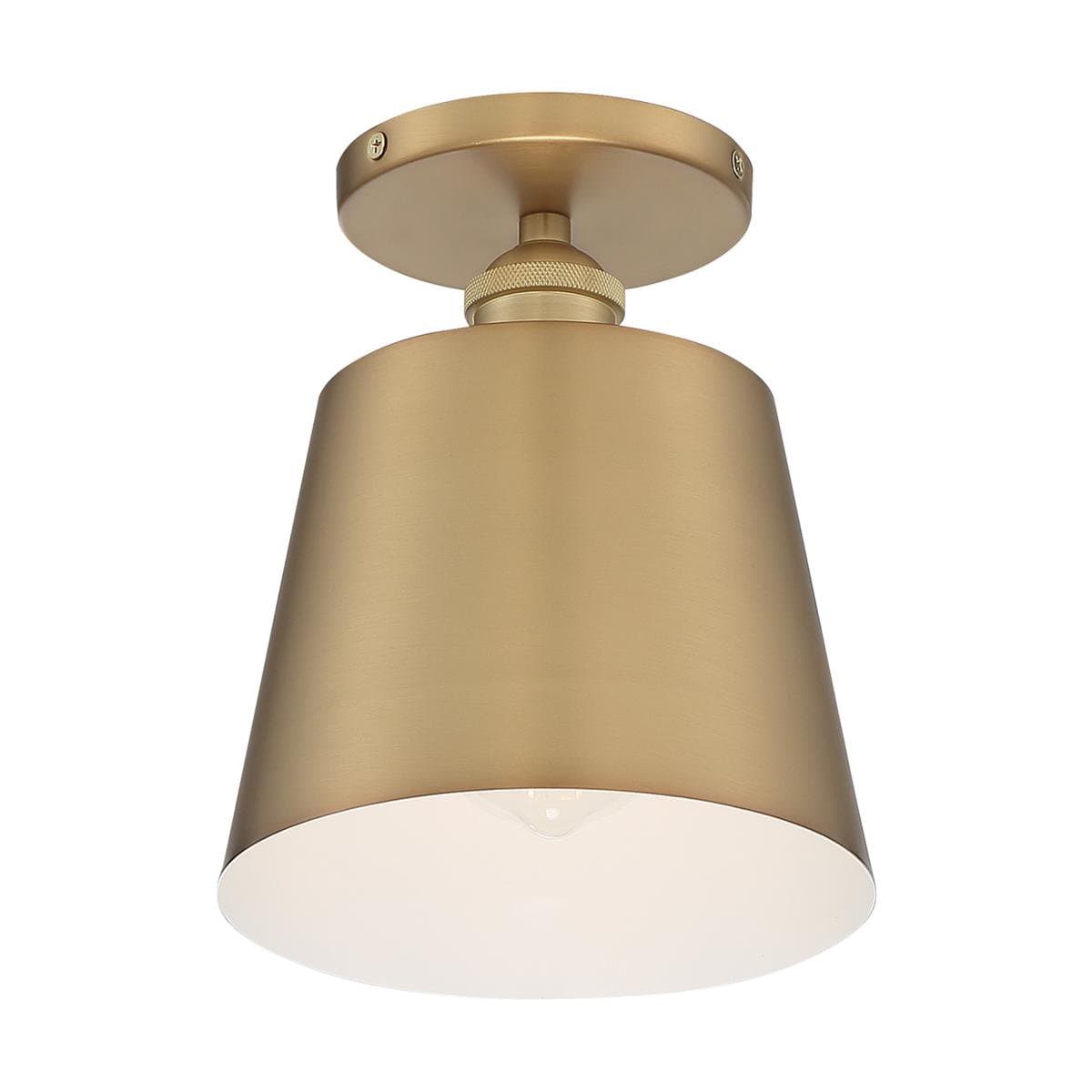 Alder & Ore | Louella Semi-Flushmount — White, Brushed Brass, Small