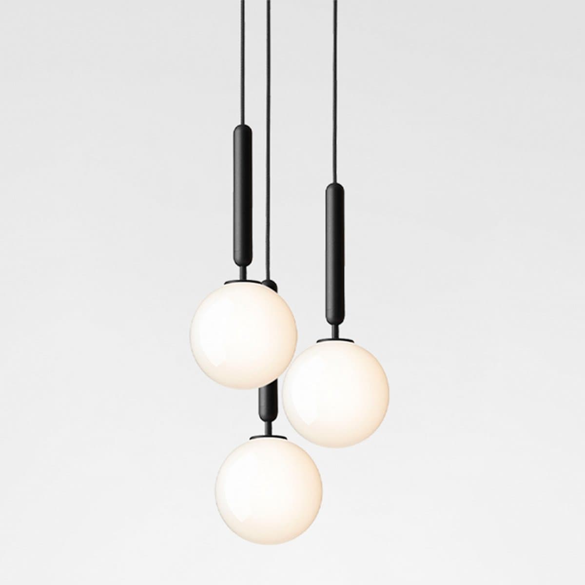 Nuura | Miira Multi-Light Pendant — Rock Grey with Opal White Pendant, Medium, 3