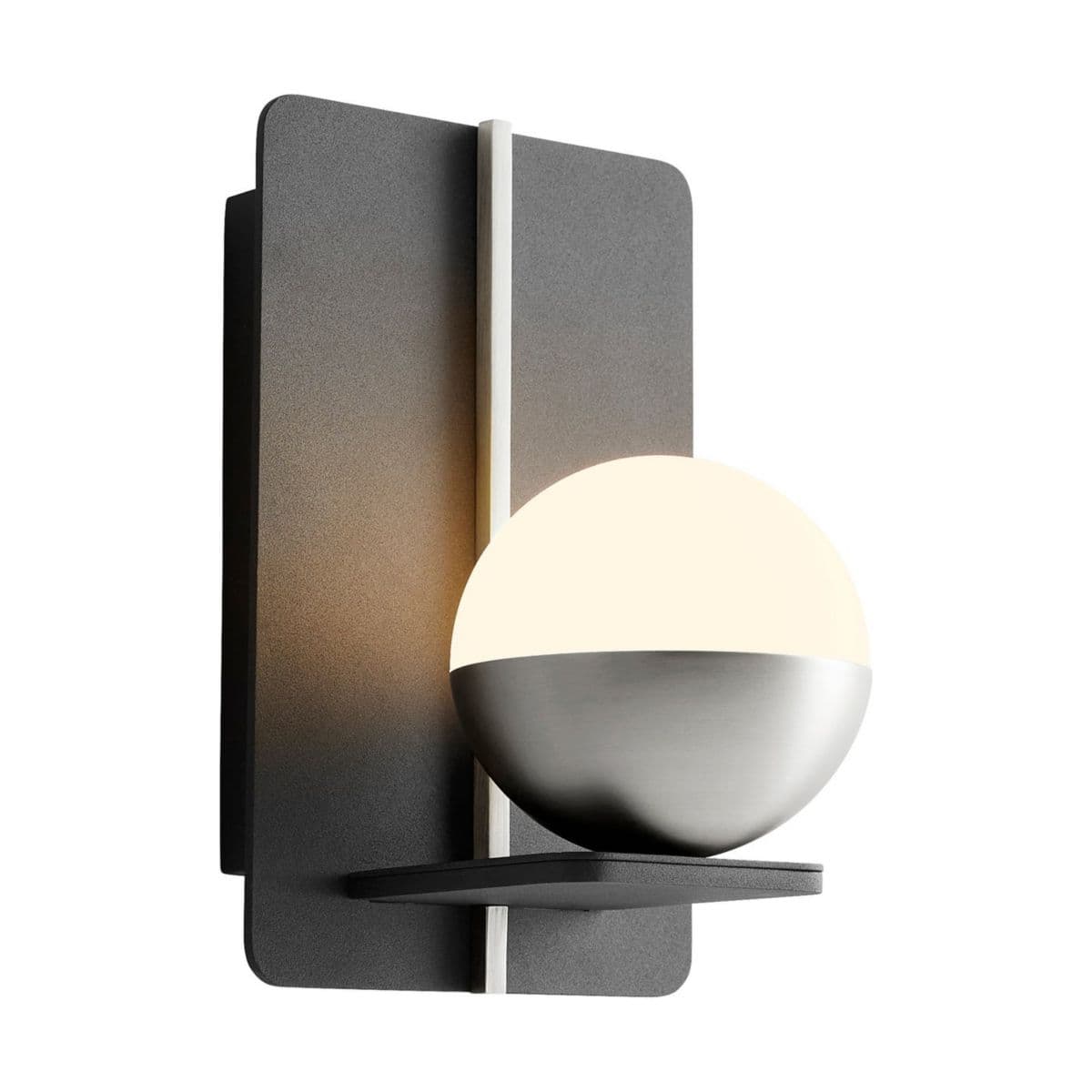 Oxygen Lighting Iota Led Wall Sconce — Black with Satin Nickel