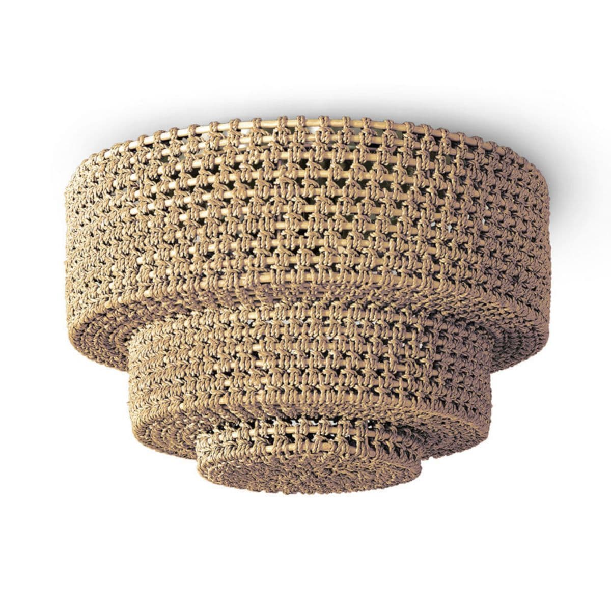 Palecek | Veranda Flushmount — Natural shade and Bronze