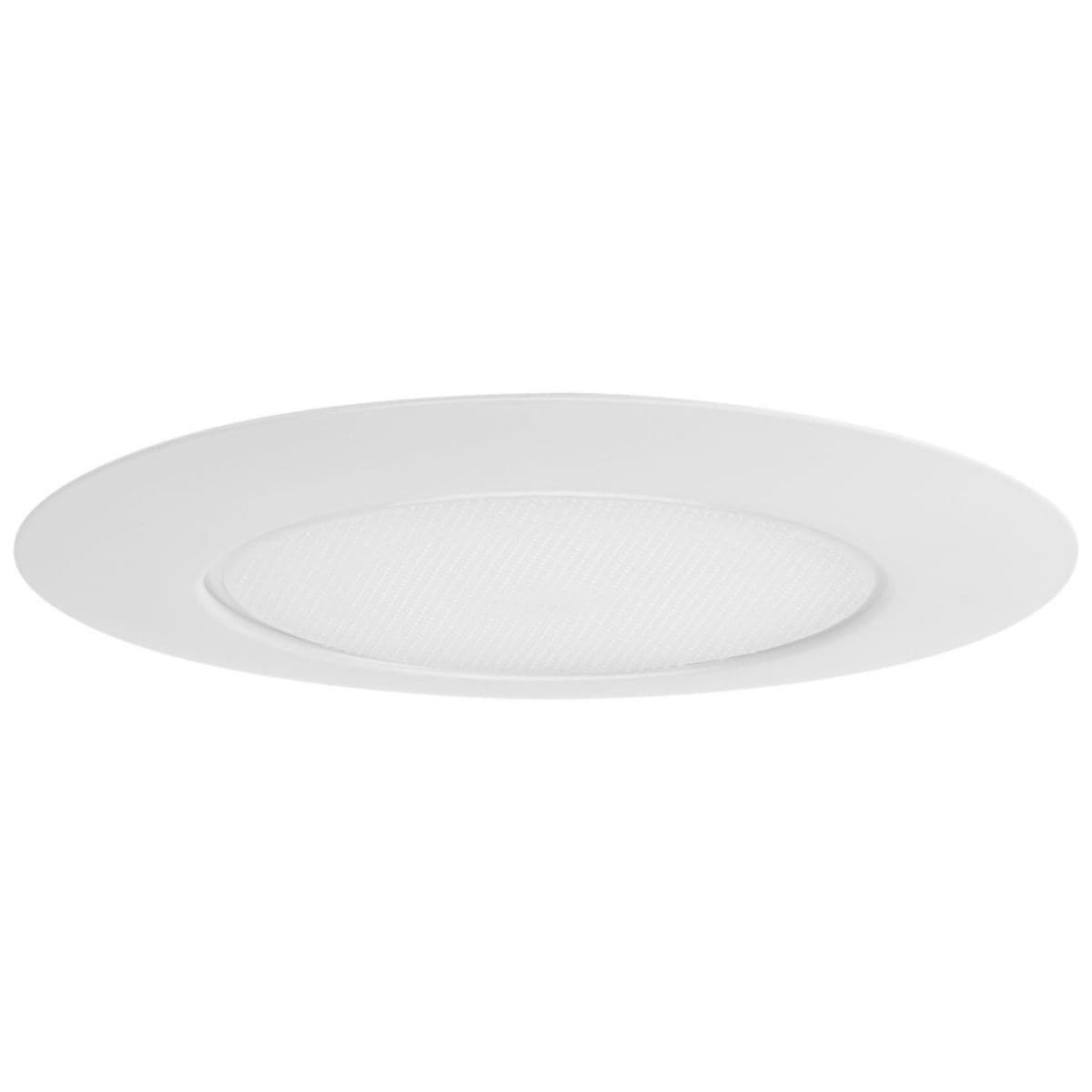 Huxe | Teagan 6" Recessed Lensed Shower Trim with Glass Diffuser — Satin White