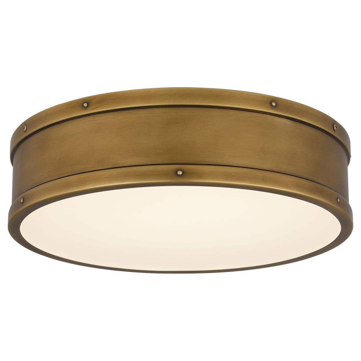 Quoizel Ahoy Led Flushmount — Weathered Brass, Medium