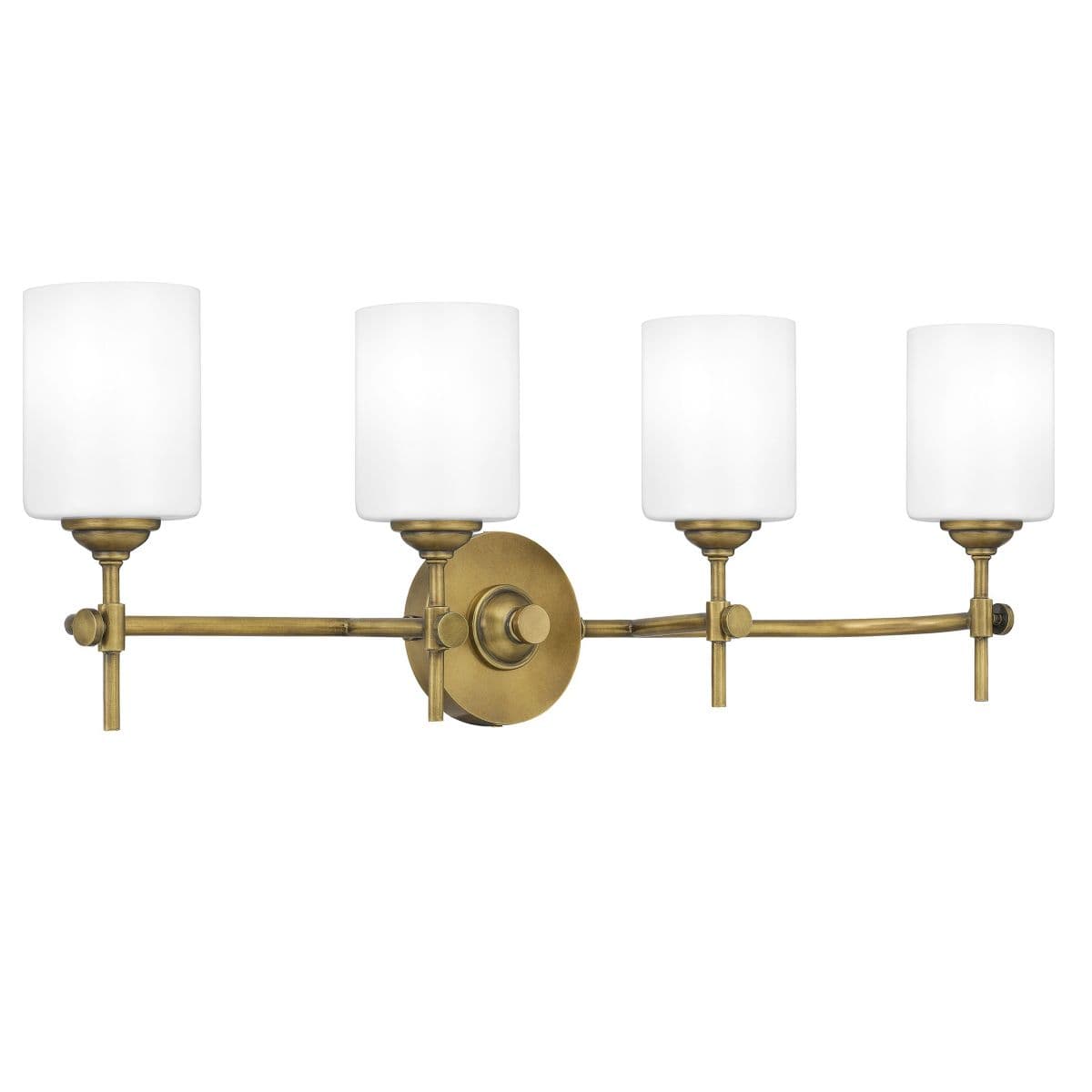Quoizel Aria Vanity Light — Weathered Brass with Opal Glass, 4