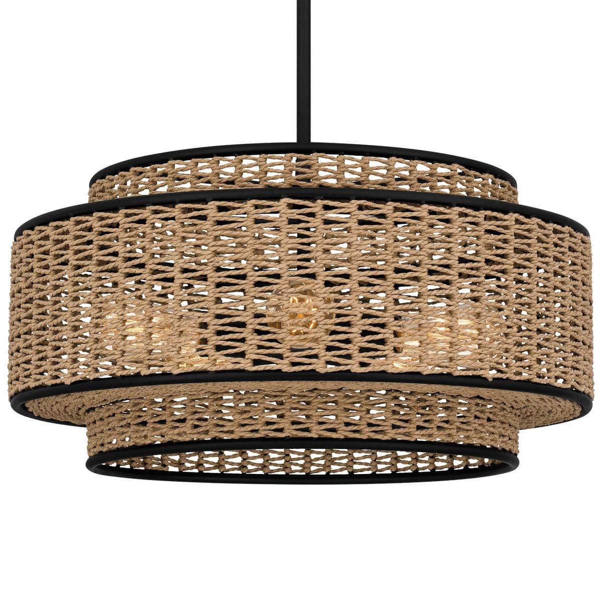 Quoizel | Teton Pendant — Matte Black with Natural