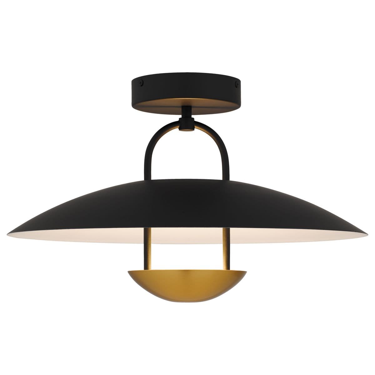 Quoizel | Bingham LED Semi-Flushmount — Brushed Gold with Matte Black