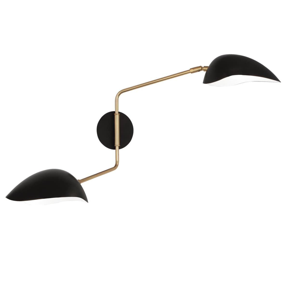 Robert Abbey | Rico Espinet Racer Wall Sconce — Modern Brass with Matte Black