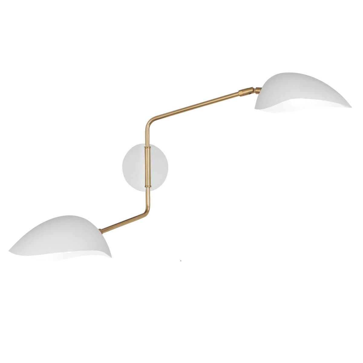 Robert Abbey | Rico Espinet Racer Wall Sconce — Modern Brass with Satin White