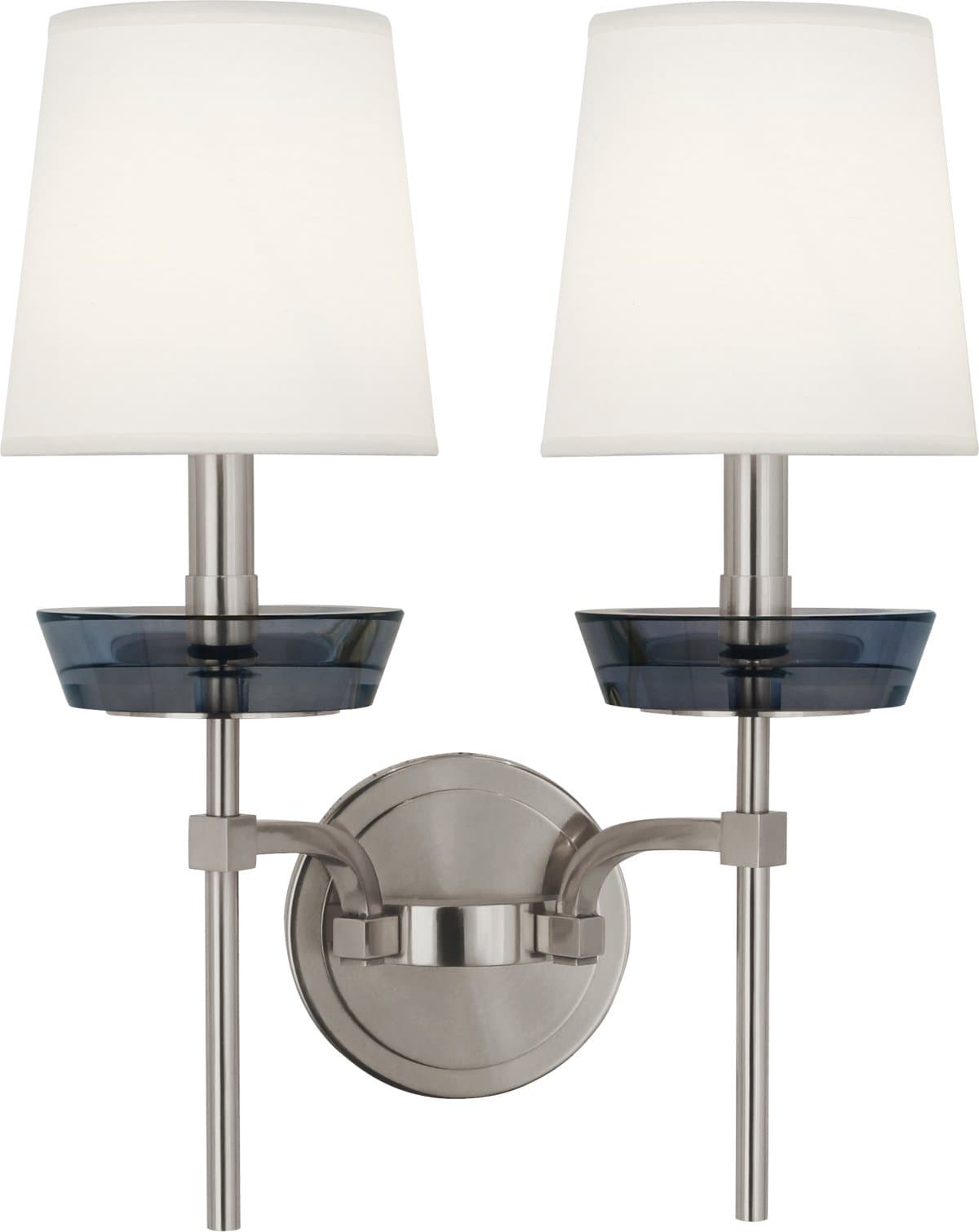 Robert Abbey | Cristallo 2-Light Wall Sconce — Polished Nickel, Smoke Crystal