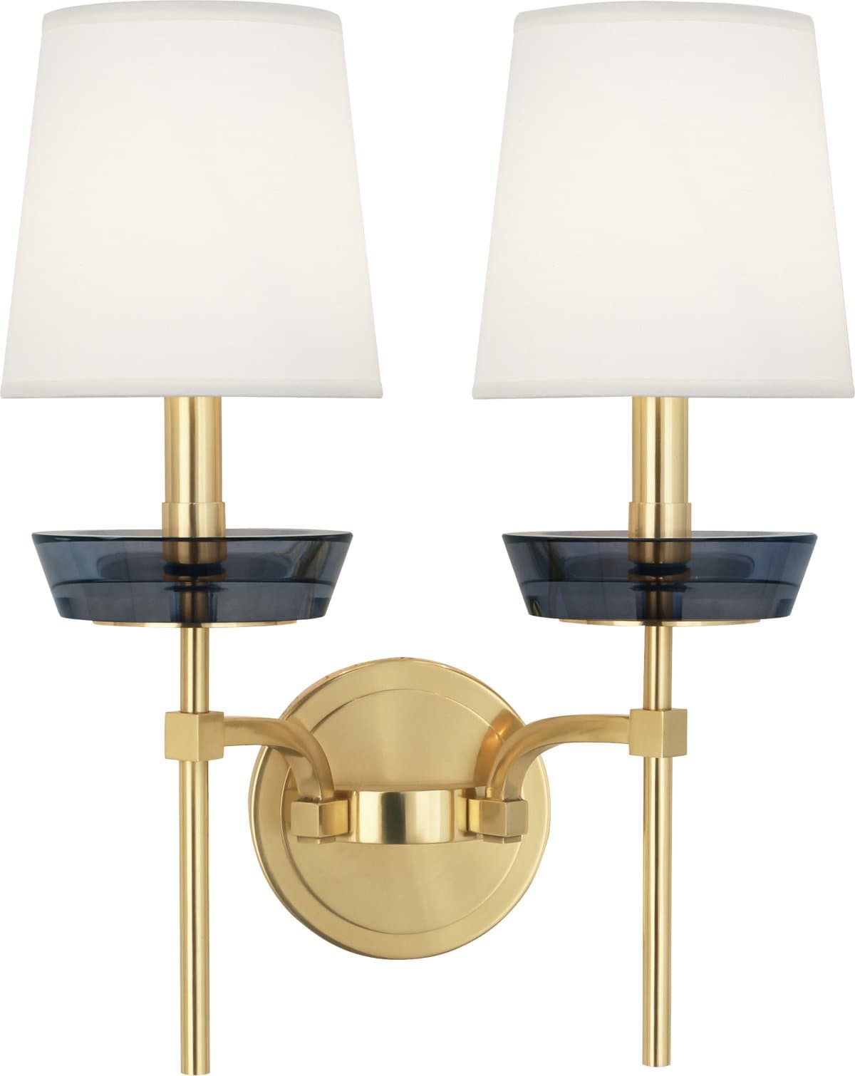 Robert Abbey | Cristallo 2-Light Wall Sconce — Modern Brass, Smoke Crystal
