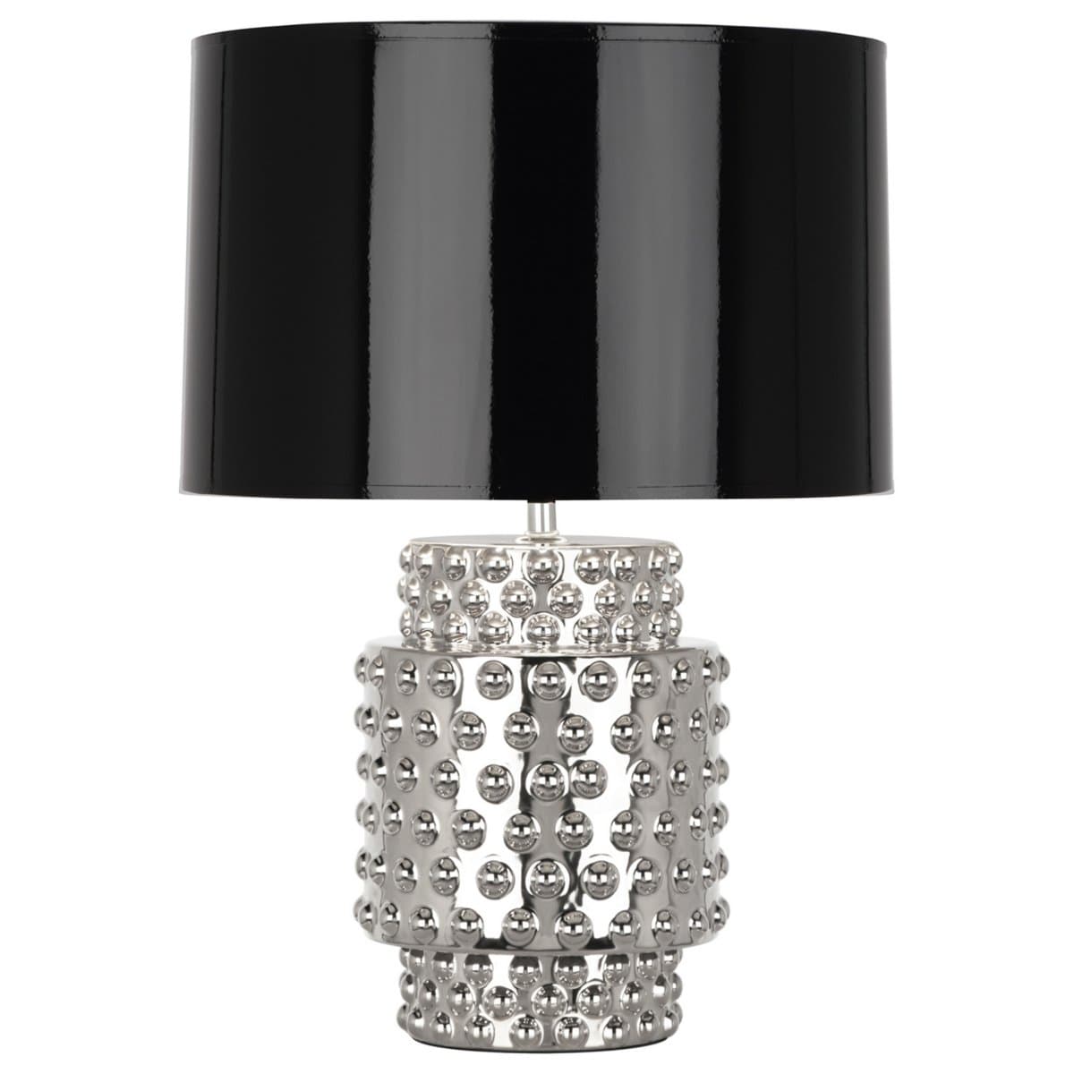 Robert Abbey | Dolly Metallic Table Lamp — Black Parchment with Gold Foil Lining, Nickel Metallic