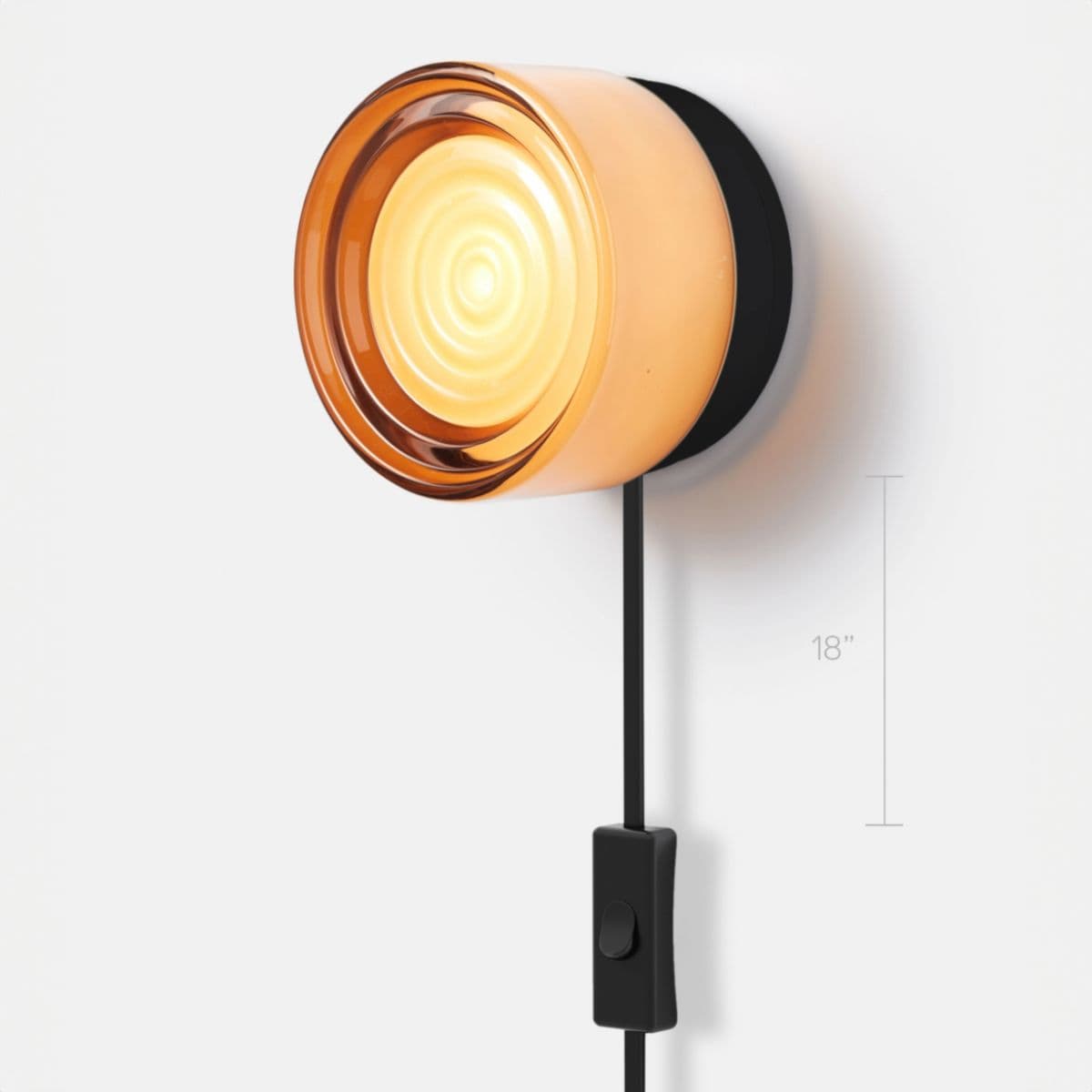 Rbw Ripple Corded Led Wall Sconce — Copper, Black Anodized, Bottom w/ toggle switch