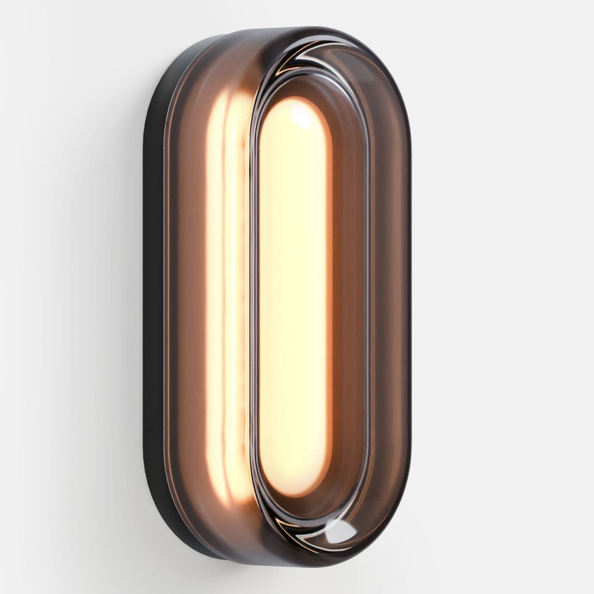 Rbw Dimple Dash Led Wall Sconce — Smoked Glass, Smooth Black, 0.1 Dimming, 0-10V