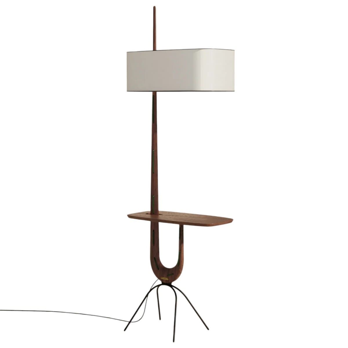 Rispal | Giraffe Tablet Floor Lamp — French Walnut