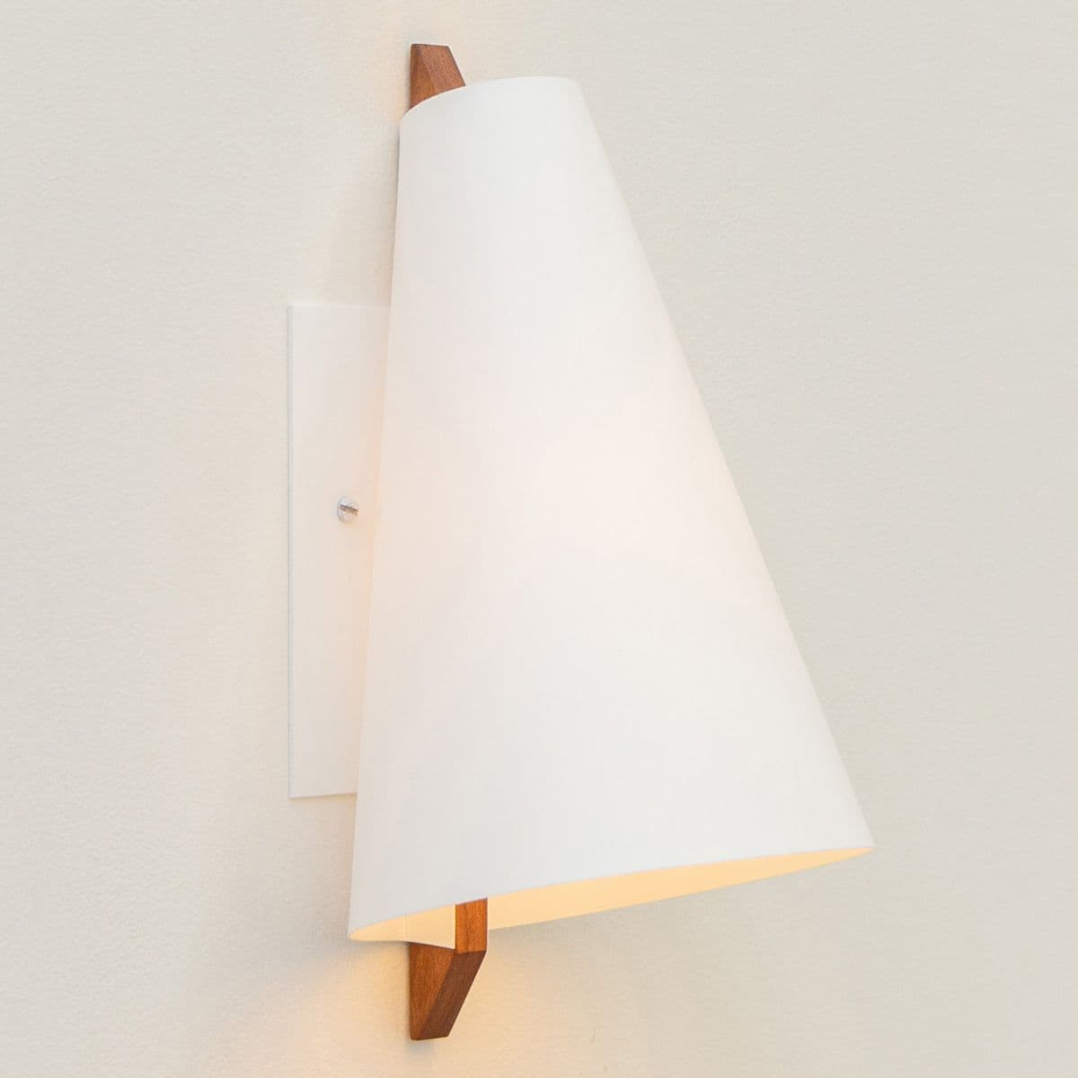 Ravenhill Studio Hood Wall Sconce — Walnut with White, Without Pull Chain