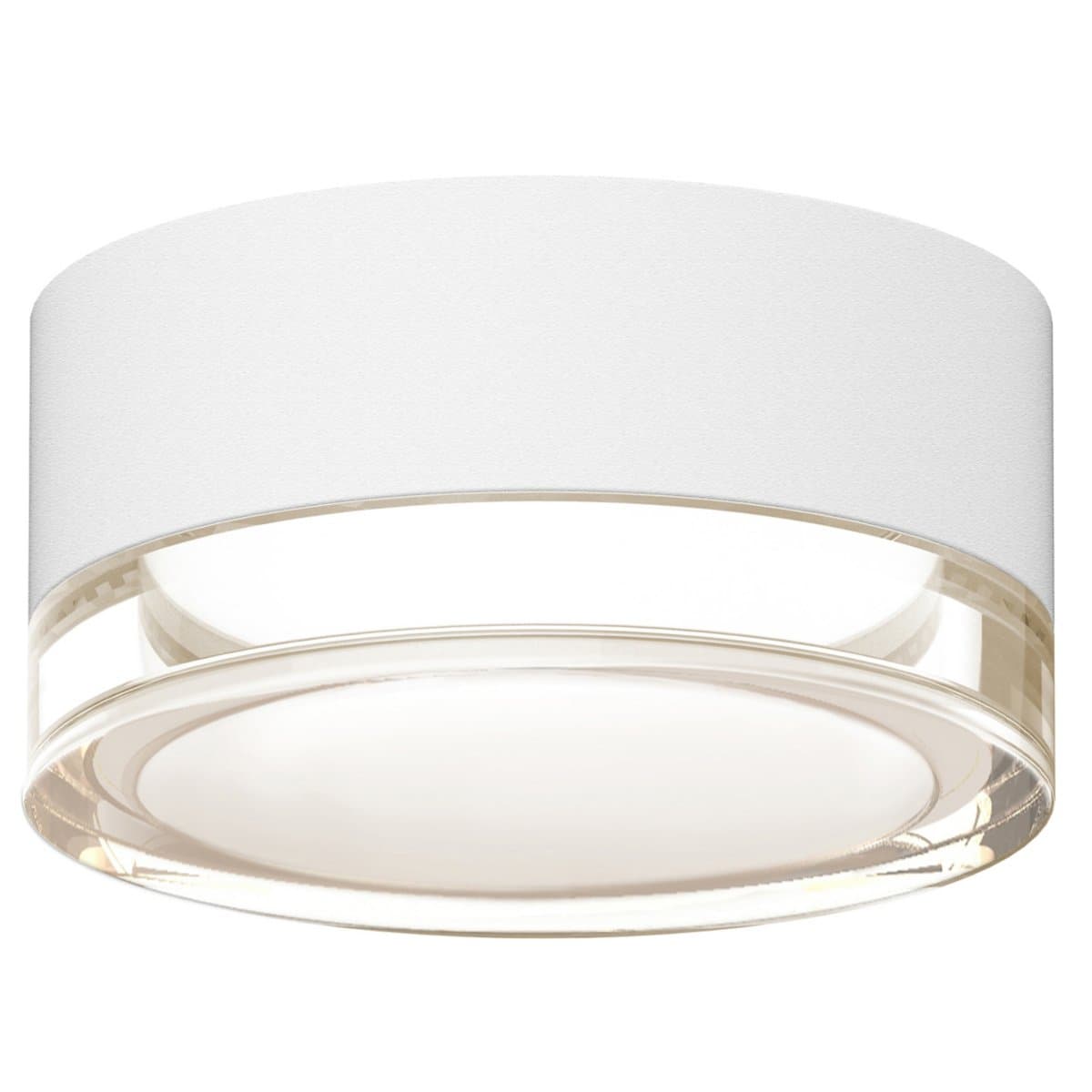 SONNEMAN Lighting | Reals Indoor/Outdoor LED Flushmount — Clear Acrylic Cylinder, Textured White