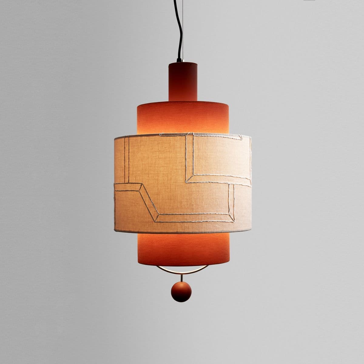 Servomuto | Materia Triple Pendant — Chalk with Red