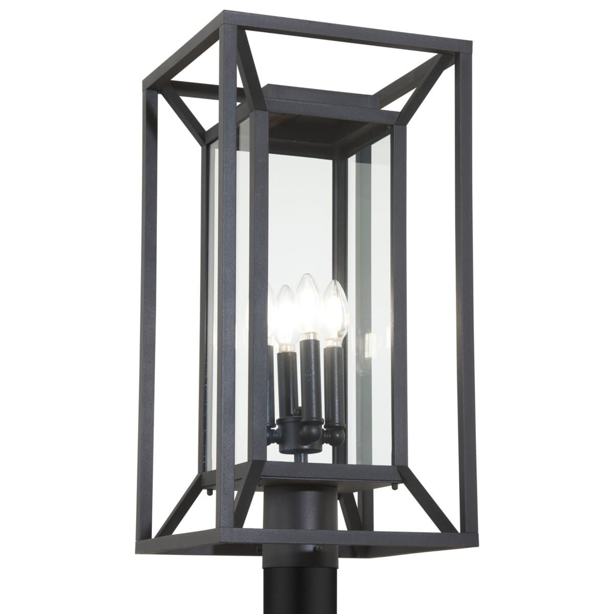 The Great Outdoors: Minka-Lavery | Harbor View Outdoor Post Light — Sand Coal with Clear Glass