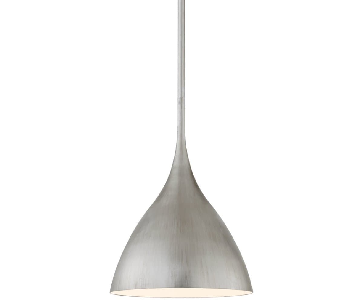 Visual Comfort Signature | Agnes Pendant — Burnished Silver Leaf with White Interior, Small