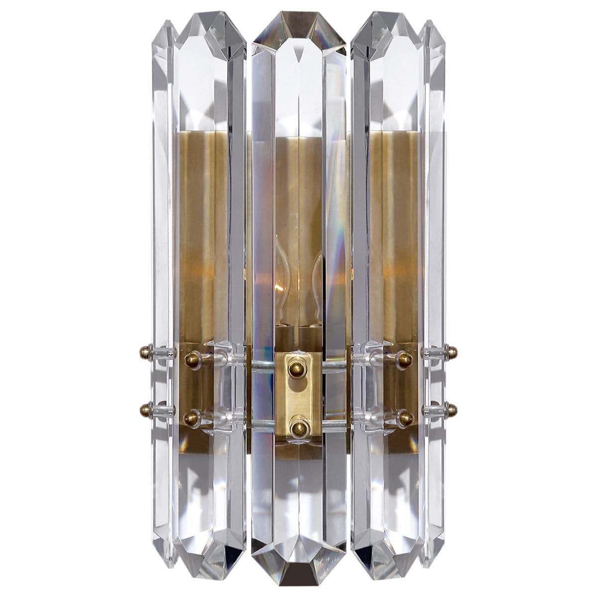 Visual Comfort Signature | Bonnington Wall Sconce — Hand-Rubbed Antique Brass, Crystal